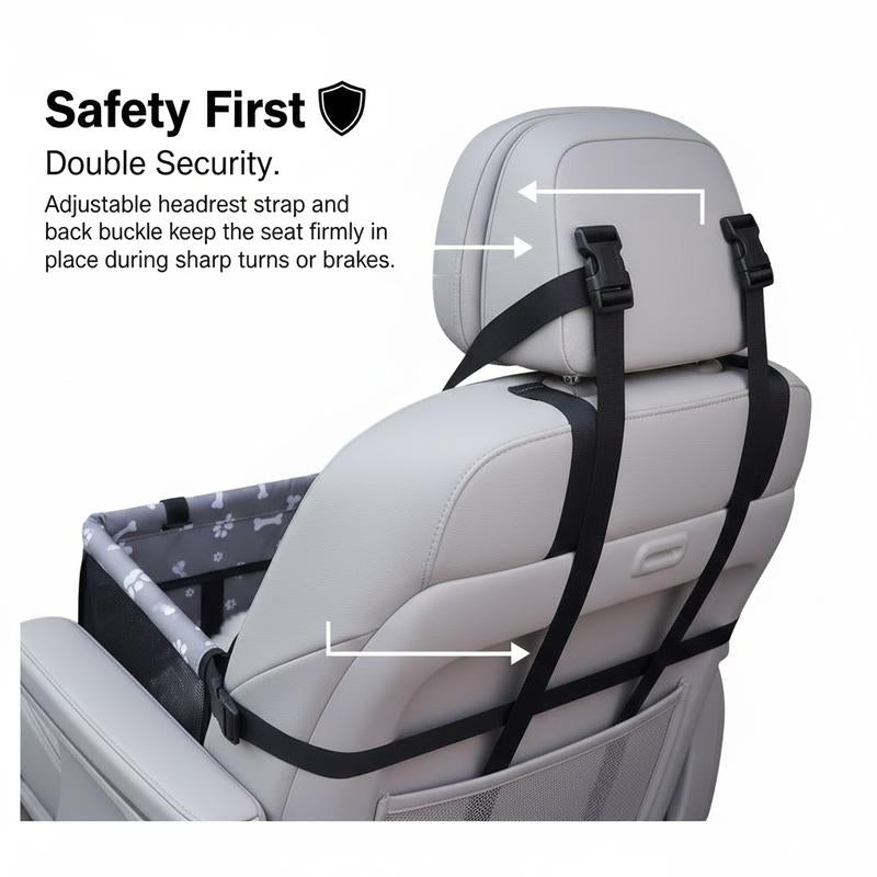 Petsafe Pet Seat Cushion & Headrest Attachment for Small Dogs Cats Universal Fit Car Motorcycle Breathable Oxford Cloth 16.9X11.8X15.75 Inch Harness Carrier