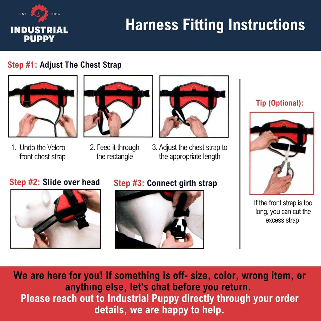 Service Dog Vest with Hook and Loop Straps & Matching Service Dog Leash Set - Harnesses from XXS to XXL - Harness Features Reflective Patch and Comfortable Mesh Design