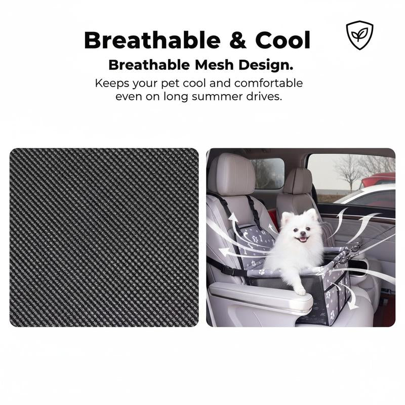 Petsafe Pet Seat Cushion & Headrest Attachment for Small Dogs Cats Universal Fit Car Motorcycle Breathable Oxford Cloth 16.9X11.8X15.75 Inch Harness Carrier