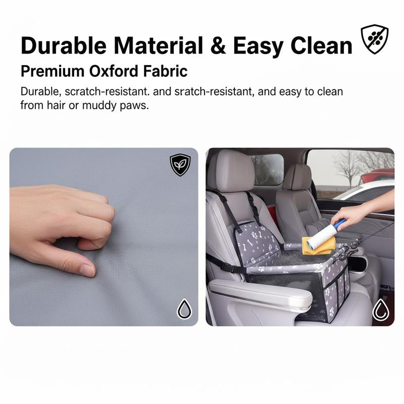 Petsafe Pet Seat Cushion & Headrest Attachment for Small Dogs Cats Universal Fit Car Motorcycle Breathable Oxford Cloth 16.9X11.8X15.75 Inch Harness Carrier